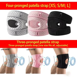 Adjustable Open Patella Knee Support Brace Soft Flexible Fabric Sports Knee Protector for Meniscus Pain Relief