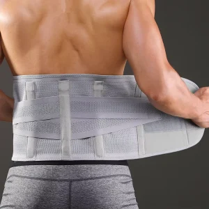 Adjustable Orthopedic Corset Waist Back Support Belt Men Women Breathable Nylon XXL Lumbar Support Spine Protection Sports Grey