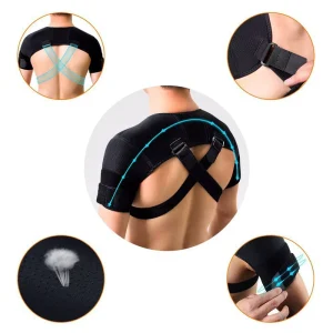 Adjustable Posture Corrector Breathable Upper Back Support Brace Double Shoulder Cross Compression Strap