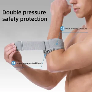 Adjustable Pressure Elbow Protector Basketball Running with EVA Pad Lightweight Breathable Elbow Strap