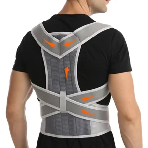 Adjustable Shoulder Back Support Belt Men Women Poor Posture Corrector Brace With Metal Support