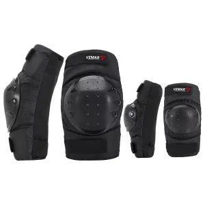 Adjustable Size 4-Piece Skateboard Protective Gear Set Kids and Adults Wrist Elbow and Knee Pads for Skating
