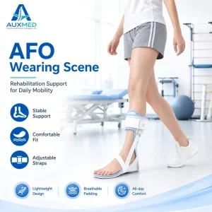 Adjustable Soft Medical Postural Correction Ankle Foot Orthosis Support Brace with Spandex for Drop Foot Rehabilitation