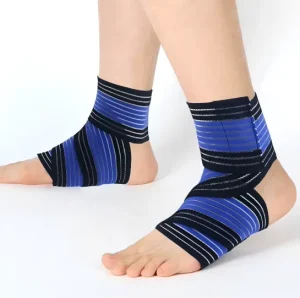 Adjustable Sports Basketball Ankle Support Wrap Ankle Brace Compression Sleeve Fishtail Ribbon Material Unisex