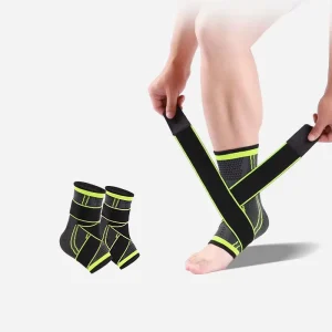 Adjustable Unisex Nylon Ankle Support Brace Breathable Compression Wrap for Running Walking Providing Protection Exercising
