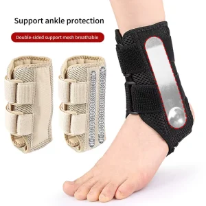 Adjustable Wearable Ankle Support Brace with Elastic Compression Secure Straps for Sports Injury Prevention