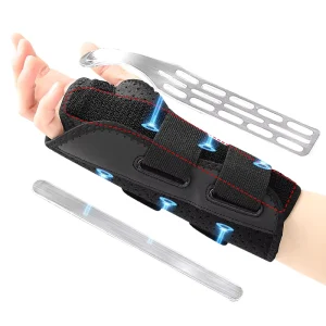 Adjustable Wrist Brace with Compression Splint Support Aluminum Plate for Closure for Sports Exercise Protection