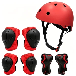 Adjustable Wrist Elbow Knee Protect Pad Children Kid Skates Protective Gear Set With Helmet Fitness Protective Gear