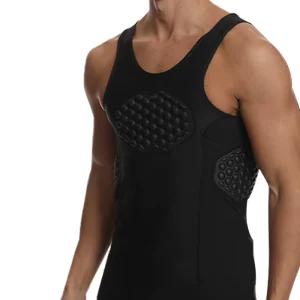 Adult Athletic Protective Gear EVA Padded Compression Shirt Chest Back Rib Protector Soccer Basketball Body Armor