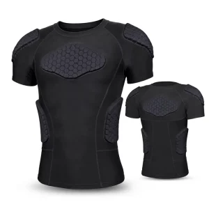 Adult Football Rib Protector Shirt EVA Padded Anti Slip Silicone for Collision Sports Body Armor Compression Padded Shirt