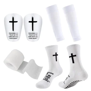 Adult Sports Football Shin Guard Leg Cover Set Anti Slip Polyester Protective Gear