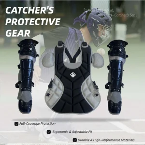 Adult & Youth Baseball Protective Gear Set with Catcher’s Shin Guards Foot Guards Thigh Guards Chest Protector