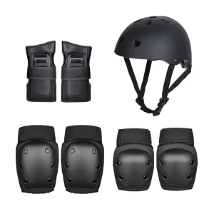 Adults Skating Protection Gear Kits Skate Helmet and Skateboard Protective Pads Set Knee Elbow Wrist Guards for Youth Adult