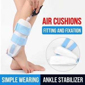 Air Gel Ankle Stirrup Brace with Dual Compression Cold Therapy Support for Sprain Swelling & Post Operative Recovery