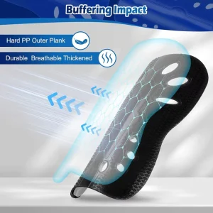 All Age Lightweight Durable Soccer Leg Protection Impact Resistant Perforated Shin Guards