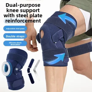 Aluminum Alloy Support Knee Brace Pad for Strap Compression Diving Fabric Fitness Protective Gear Adult
