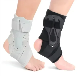 Ankle Brace Adult Unisex Adjustable X Strap Side Stabilization Sprain Recovery Tendonitis Relief Breathable Nylon