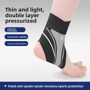 Ankle Brace Anti Sprain Ankle Joint Fixation Protector with Adjustable Straps for Basketball Sports Recovery Wearable