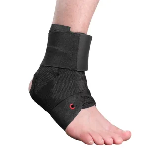 Ankle Brace with Adjustable Lacing for Sports Support