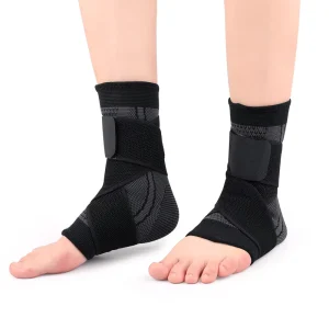 Ankle Compression Sleeve Cross Straps Adjustable Ankle Brace Ankle Support for Running Basketball & Ankle Pain Relief