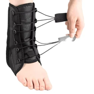 Ankle Injury Recovery Sprain Rolled Immobilizer Wrap Guard Adjustable Lace up Ankle Brace for Sprained Ankle