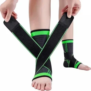 Ankle Support Braces (1 Pair) Breathable Ankle Compression Sleeves Hook Loop Closure Elastic Ankle Brace Stabilizer for Fitness