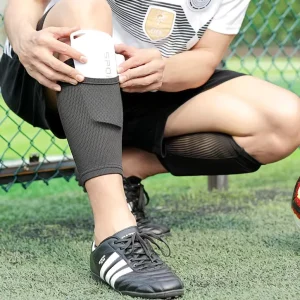 Anti Collision Compact Lightweight Soccer Shin Guards Pads with Protective EVA Cushion Custom Logo