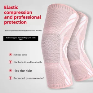 Anti Slip Breathable Elastic Knee Compression Sleeve Professional Sports Knee Support for Running Gym and Injury Recovery