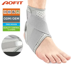 Aofit Neoprene Adjustable Compression Double Pressure Steel Plate Stabilizer Wrap Ankle Support Brace