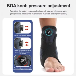 Aolikes Durable Flexible Unisex Adjustable Ankle Brace Lace up Support Pain Sprain Guard Strap Protection for Sports Protection