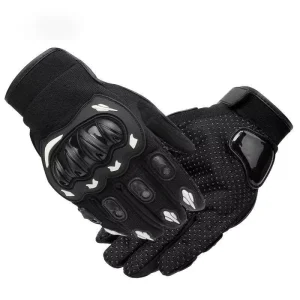 Armored Knuckle Motorcycle Gloves Full Finger Microfiber For Racing Bicycle Sports