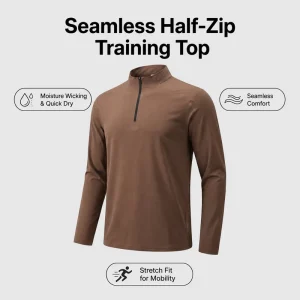 Autumn Custom Half-Zip Shirt Polyester Spandex Fitness Long Sleeve Slim Fit Quick Drying Sportswear Outdoor Shirt for Men