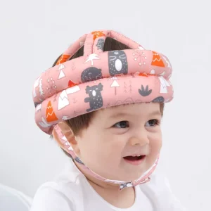 Baby Beanie Head Protector for Crawling Walking No Bumps Safety Adjustable Cotton Unisex Protective Cap