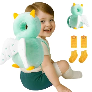Baby Head Protector Backpack with Socks and Knee Pads Adjustable Safety Pillow for Crawling Toddlers 5 12 Months