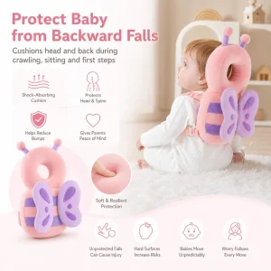 Baby Toddler Anti Fall Head Protector Backpack Adjustable Baby Head Protection Pad for Walking Crawling Safety