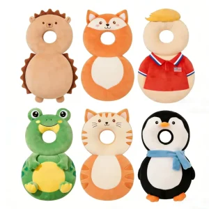 Baby Walker Head Protector Backpack, Cartoon Animal Shape Toddler Safety Head Protector for Baby Walking