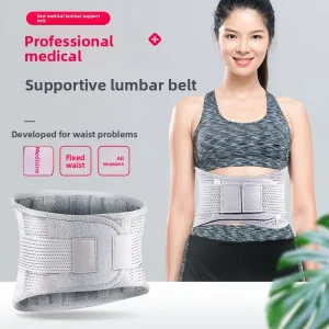 Back Brace Grey Adult Health Waist Belt Lumbar Support Belt