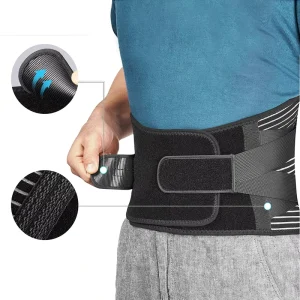 Back Brace with 6 Stays Working Safety Breathable Lumbar Back Belt Anti skid Lumbar Support Adult Waist Support