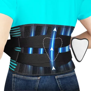 Back Support Belt Men Women Lower Back Pain Relief With 7 Stays and Removable Lumbar Pad
