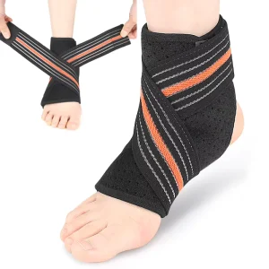 Bandage Winding Pressurized Breathable SBR Material Sports Ankle Brace with Support Function for Basketball Football Running