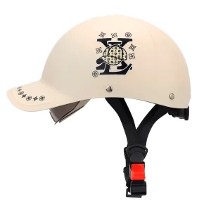 Baseball Cap Riding Helmet Polka Dot Retro Motorcycle Half Helmet Scooter Off-road Race