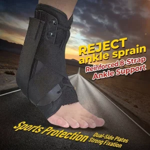 Basketball Ankle Brace with Figure 8 Straps Breathable Nylon Elastic Cuff Support for Sports Protection & Injury Prevention