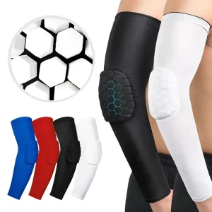 Basketball Football Volleyball Arm Sleeves Honeycomb Anti Collision Compression Padded Machine Washable 2 Pack Universal Fit