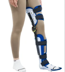 Best Selling Adjustable Sterilization Breathable Fracture Rehabilitation Thigh Brace (Left Right) KAFO F Model for Knee Ankle