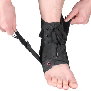 Black Adjustable Ankle Brace Lace up Ankle Support Ankle Foot Brace