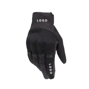 Black Full Finger Impact Gloves for Motorcycle Riding Windproof and Anti Fall Motor Bike Protection Gloves