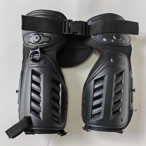 Black Hard Shell Leg Shin Guards Adjustable Breathable Anti Impact UV Resistant Protective Gear for Motorcycle Tactical Hunting