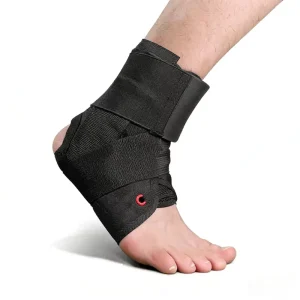 Black Neoprene Adjustable Ankle Support Brace Lace up Pain Sprain Guard Strap Wear Resistant Unisex