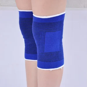 Blue Knitted Knee Pads for Fitness Sports Safety Equipment
