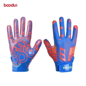 Boodun Brand Super Sticky Silicone Sport Gloves American Football Pro Rugby Receiver Rugby Gloves Position Catcher